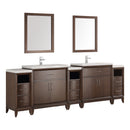 Fresca Cambridge 96" Antique Coffee Double Sink Traditional Bathroom Vanity w/ Mirrors FVN21-96AC