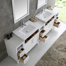 Fresca Cambridge 96" White Double Sink Traditional Bathroom Vanity with Mirrors FVN21-96WH