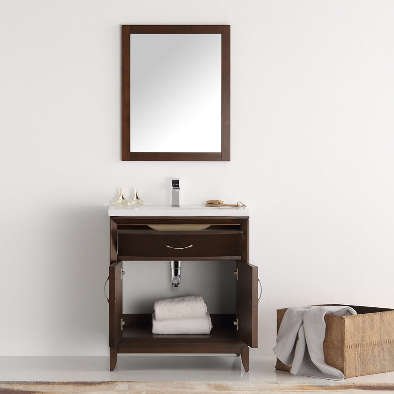 Fresca Cambridge 30" Antique Coffee Traditional Bathroom Vanity with Mirror FVN2130AC