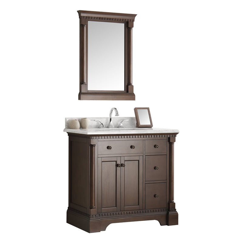 Fresca Kingston 37" Antique Coffee Traditional Bathroom Vanity w/ Mirror FVN2236AC