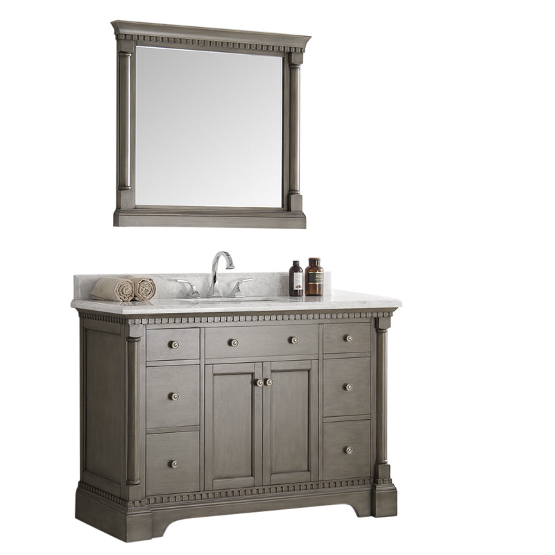 Fresca Kingston 49" Antique Silver Traditional Bathroom Vanity w/ Mirror FVN2248SA