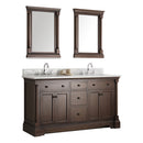 Fresca Kingston 61" Antique Coffee Double Sink Traditional Bathroom Vanity w/ Mirrors FVN2260AC