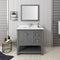 Fresca Manchester Regal 36" Gray Wood Veneer Traditional Bathroom Vanity with Mirror FVN2336VG