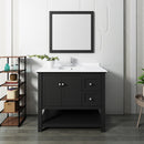 Fresca Manchester 42" Black Traditional Bathroom Vanity with Mirror FVN2340BL