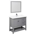 Fresca Manchester 42" Gray Traditional Bathroom Vanity w/ Mirror FVN2340GR