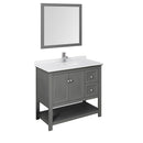 Fresca Manchester Regal 42" Gray Wood Veneer Traditional Bathroom Vanity w/ Mirror FVN2340VG