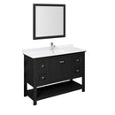 Fresca Manchester 48" Black Traditional Bathroom Vanity w/ Mirror FVN2348BL