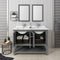 Fresca Manchester Regal 48" Gray Wood Veneer Traditional Double Sink Bathroom Vanity with Mirrors FVN2348VG-D