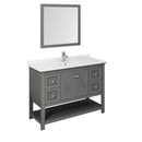 Fresca Manchester Regal 48" Gray Wood Veneer Traditional Bathroom Vanity w/ Mirror FVN2348VG