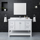 Fresca Manchester 48" White Traditional Bathroom Vanity with Mirror FVN2348WH