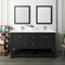 Fresca Manchester 60" Black Traditional Double Sink Bathroom Vanity with Mirrors FVN2360BL-D