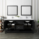 Fresca Manchester 72" Black Traditional Double Sink Bathroom Vanity with Mirrors FVN2372BL-D