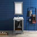 Fresca Windsor 24" Gray Textured Traditional Bathroom Vanity with Mirror FVN2424GRV