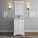 Fresca Windsor 24" Matte White Traditional Bathroom Vanity with Mirror FVN2424WHM