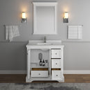 Fresca Windsor 36" Matte White Traditional Bathroom Vanity with Mirror FVN2436WHM