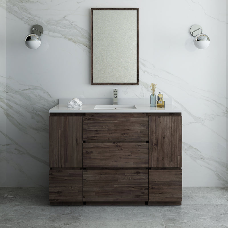 Fresca Formosa 48" Floor Standing Modern Bathroom Vanity with Mirror FVN31-122412ACA-FC