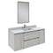 Fresca Formosa 48" Wall Hung Modern Bathroom Vanity w/ Mirror in Ash FVN31-122412ASH