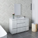 Fresca Formosa 48" Floor Standing Modern Bathroom Vanity with Mirror in Rustic White FVN31-122412RWH-FC