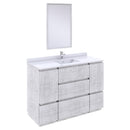 Fresca Formosa 48" Floor Standing Modern Bathroom Vanity w/ Mirror in Rustic White FVN31-122412RWH-FC