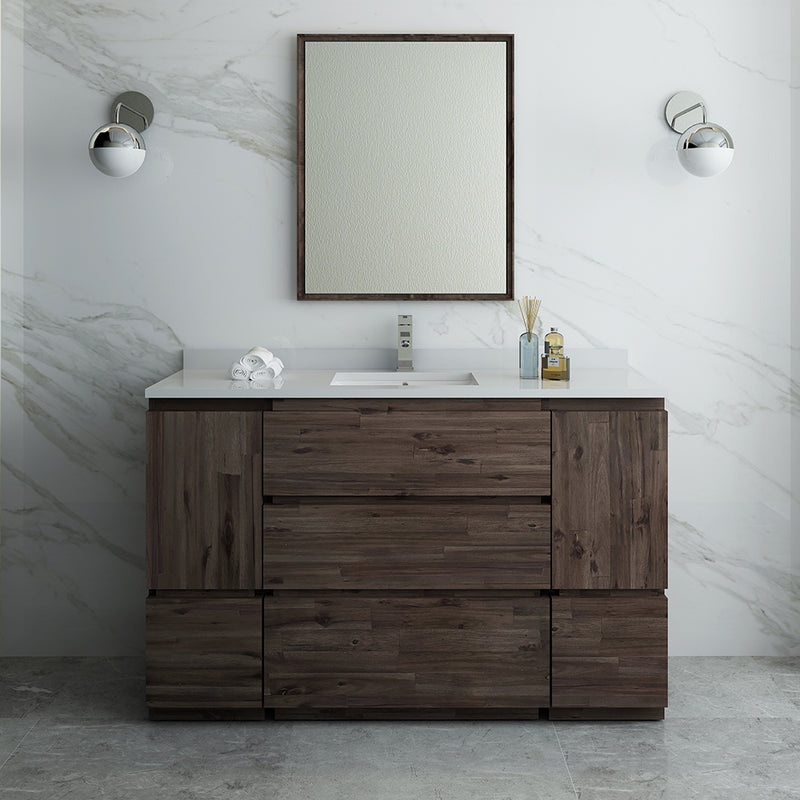 Fresca Formosa 54" Floor Standing Modern Bathroom Vanity with Mirror FVN31-123012ACA-FC