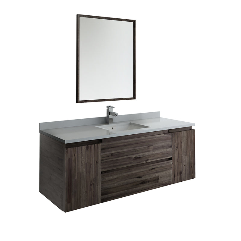 Fresca Formosa 54" Wall Hung Modern Bathroom Vanity w/ Mirror FVN31-123012ACA