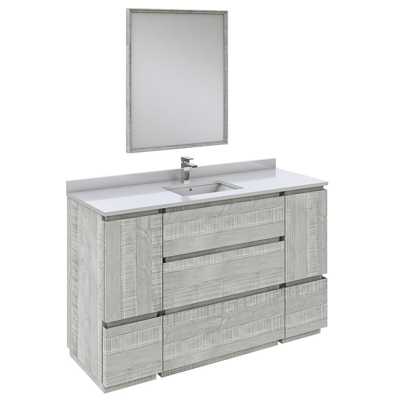 Fresca Formosa 54" Floor Standing Modern Bathroom Vanity w/ Mirror in Ash FVN31-123012ASH-FC