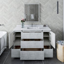 Fresca Formosa 54" Floor Standing Modern Bathroom Vanity with Mirror in Rustic White FVN31-123012RWH-FC