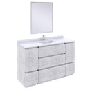 Fresca Formosa 54" Floor Standing Modern Bathroom Vanity w/ Mirror in Rustic White FVN31-123012RWH-FC