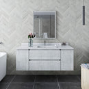 Fresca Formosa 54" Wall Hung Modern Bathroom Vanity with Mirror in Rustic White FVN31-123012RWH