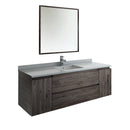 Fresca Formosa 60" Wall Hung Single Sink Modern Bathroom Vanity w/ Mirror FVN31-123612ACA