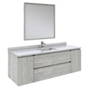 Fresca Formosa 60" Wall Hung Single Sink Modern Bathroom Vanity w/ Mirror in Ash FVN31-123612ASH