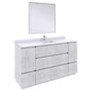 Fresca Formosa 60" Floor Standing Single Sink Modern Bathroom Vanity w/ Mirror in Rustic White FVN31-123612RWH-FC