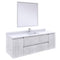 Fresca Formosa 60" Wall Hung Single Sink Modern Bathroom Vanity w/ Mirror in Rustic White FVN31-123612RWH