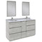 Fresca Formosa 60" Floor Standing Double Sink Modern Bathroom Vanity w/ Mirrors in Ash FVN31-241224ASH-FC