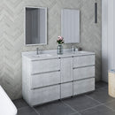 Fresca Formosa 60" Floor Standing Double Sink Modern Bathroom Vanity with Mirrors in Rustic White FVN31-241224RWH-FC