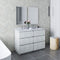 Fresca Formosa 48" Floor Standing Double Sink Modern Bathroom Vanity with Mirrors in Rustic White FVN31-2424RWH-FC