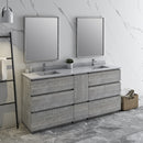 Fresca Formosa 72" Floor Standing Double Sink Modern Bathroom Vanity with Mirrors in Ash FVN31-301230ASH-FC