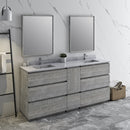 Fresca Formosa 72" Floor Standing Double Sink Modern Bathroom Vanity with Mirrors in Ash FVN31-301230ASH-FC