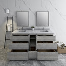 Fresca Formosa 72" Floor Standing Double Sink Modern Bathroom Vanity with Mirrors in Ash FVN31-301230ASH-FC