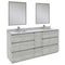 Fresca Formosa 72" Floor Standing Double Sink Modern Bathroom Vanity w/ Mirrors in Ash FVN31-301230ASH-FC