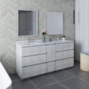 Fresca Formosa 72" Floor Standing Double Sink Modern Bathroom Vanity with Mirrors in Rustic White FVN31-301230RWH-FC