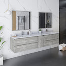 Fresca Formosa 84" Wall Hung Double Sink Modern Bathroom Vanity with Mirrors in Ash FVN31-361236ASH