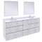 Fresca Formosa 84" Floor Standing Double Sink Modern Bathroom Vanity with Mirrors in Rustic White FVN31-361236RWH-FC