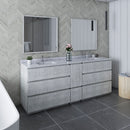 Fresca Formosa 84" Floor Standing Double Sink Modern Bathroom Vanity with Mirrors in Rustic White FVN31-361236RWH-FC