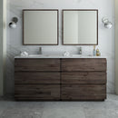 Fresca Formosa 72" Floor Standing Double Sink Modern Bathroom Vanity with Mirrors FVN31-3636ACA-FC