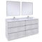 Fresca Formosa 72" Floor Standing Double Sink Modern Bathroom Vanity w/ Mirrors in Rustic White FVN31-3636RWH-FC