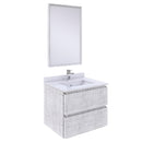 Fresca Formosa 24" Wall Hung Modern Bathroom Vanity w/ Mirror in Rustic White FVN3124RWH