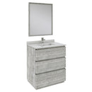 Fresca Formosa 30" Floor Standing Modern Bathroom Vanity w/ Mirror in Ash FVN3130ASH-FC