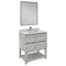 Fresca Formosa 30" Floor Standing Modern Bathroom Vanity w/ Open Bottom & Mirror in Ash FVN3130ASH-FS