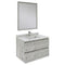 Fresca Formosa 30" Wall Hung Modern Bathroom Vanity with Mirror in Ash FVN3130ASH